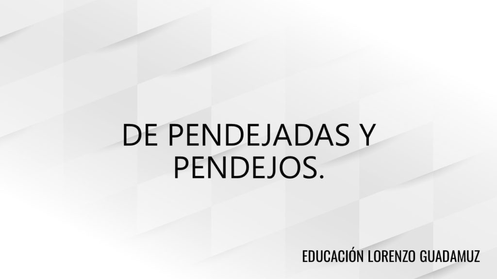 DE PENDEJADAS Y PENDEJOS.