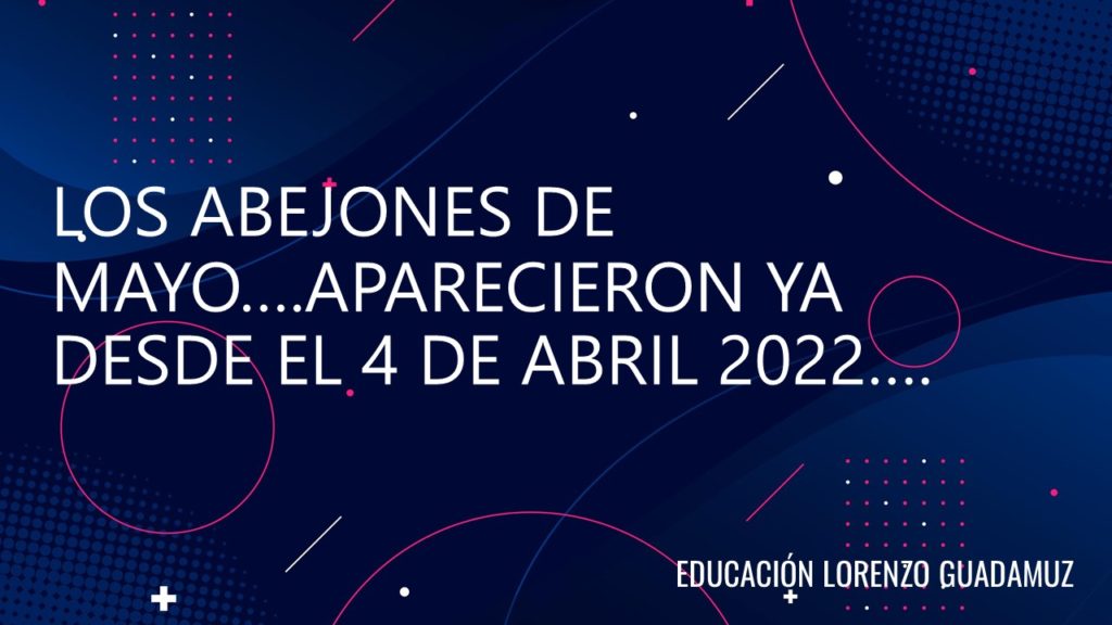 LOS ABEJONES DE MAYO….APARECIERON YA DESDE EL 4 DE ABRIL 2022….